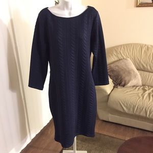 Sharagano textured dress, navy